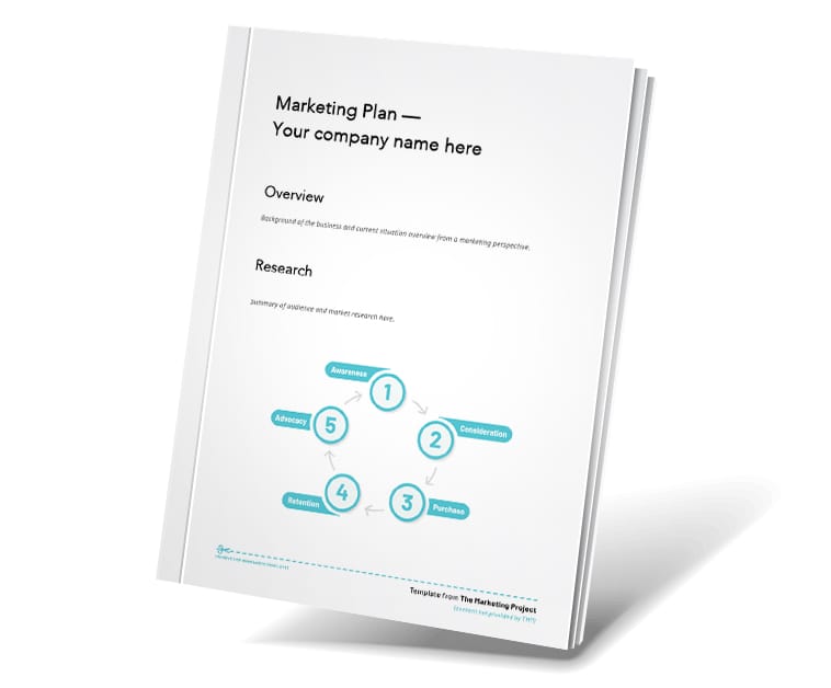 an image of a book with front cover showing b2b marketing plan template