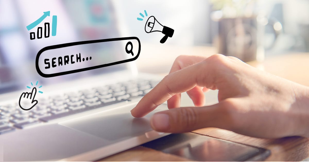 paid search image with laptop as background image