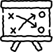 whiteboard with x's and o's