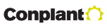 Conplant company logo in black text with a lime green gear icon